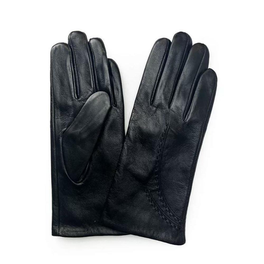 Marcus Adler Women's Black Stitched Genuine Leather Touchscreen Glove One Size
